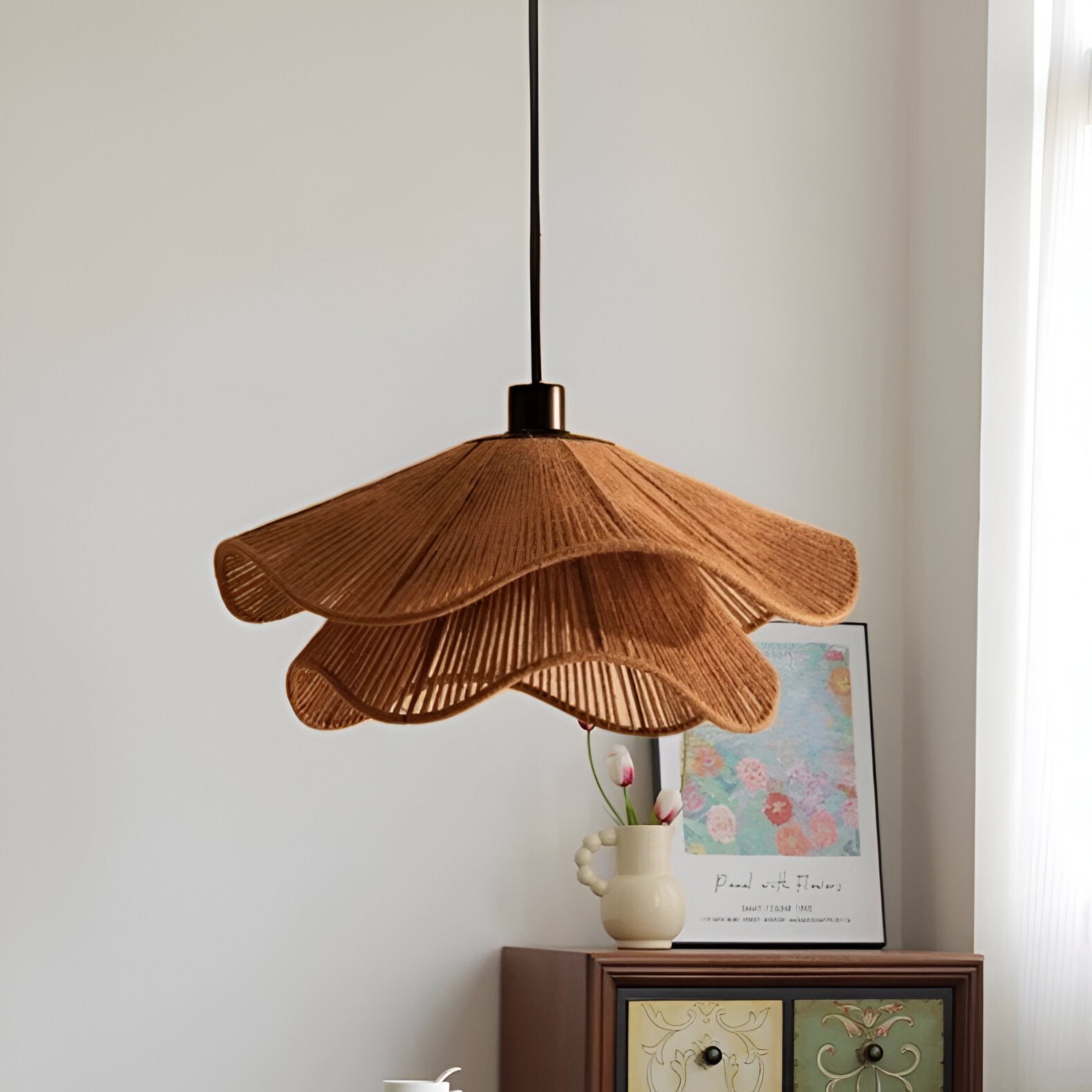 Cape Points Boho hanglamp van natuurlijke jutevezels HL3391