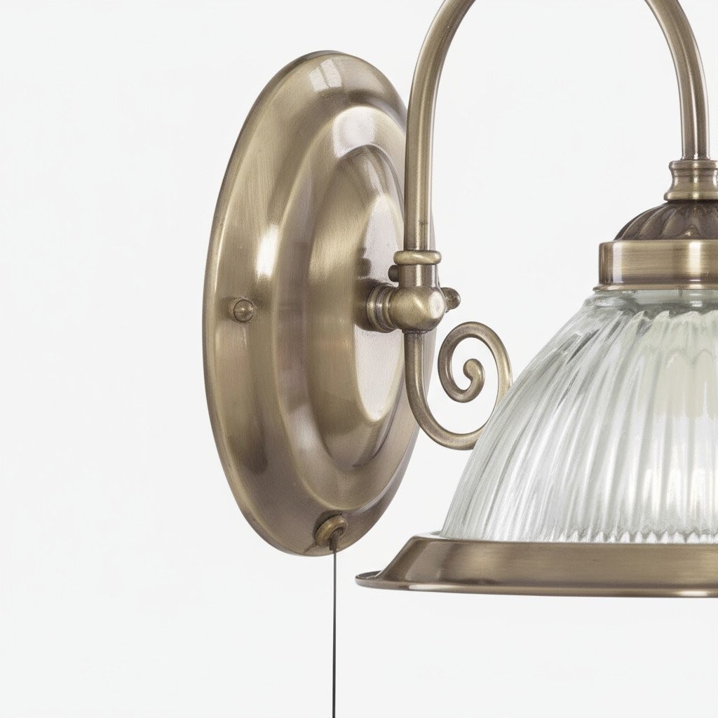 TF Vintora wandlamp met ribbels van glas - industriële klokvorm voor eetkamer en hal HL2202