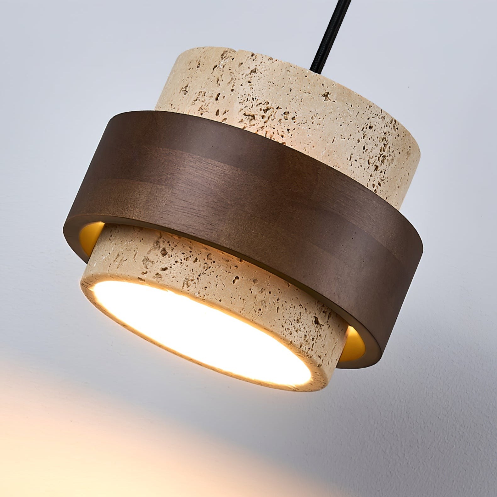 Stonova Travertine Emmer Houten Ring Wandlamp HL1114