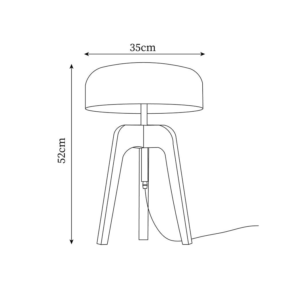 Minimalistische houten statief tafellamp HL879