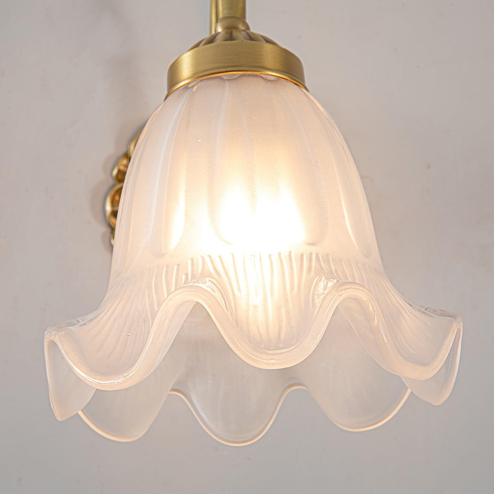 Nordic Modern Retro Elegant Bloem Messing Glas Wandlamp HL393
