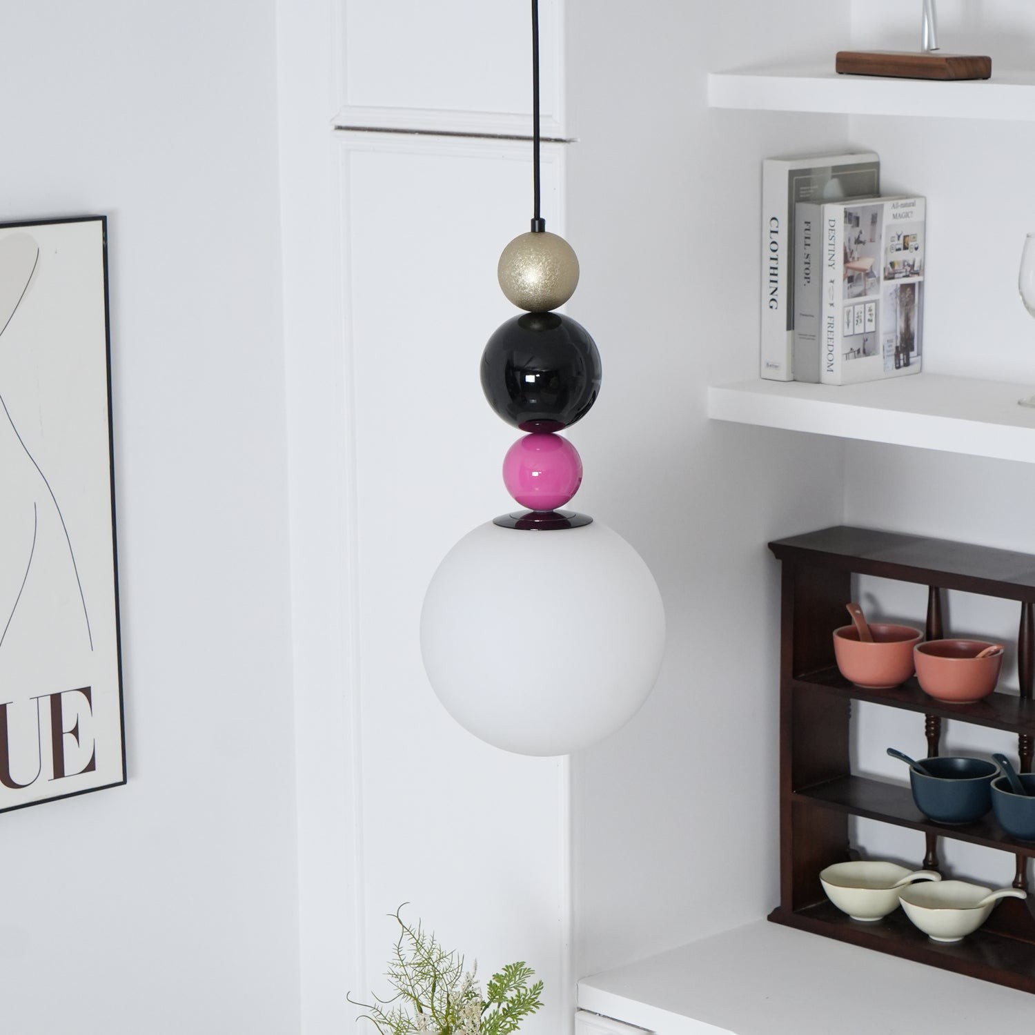Ronde ballen stapelbare roze hanglamp HL761