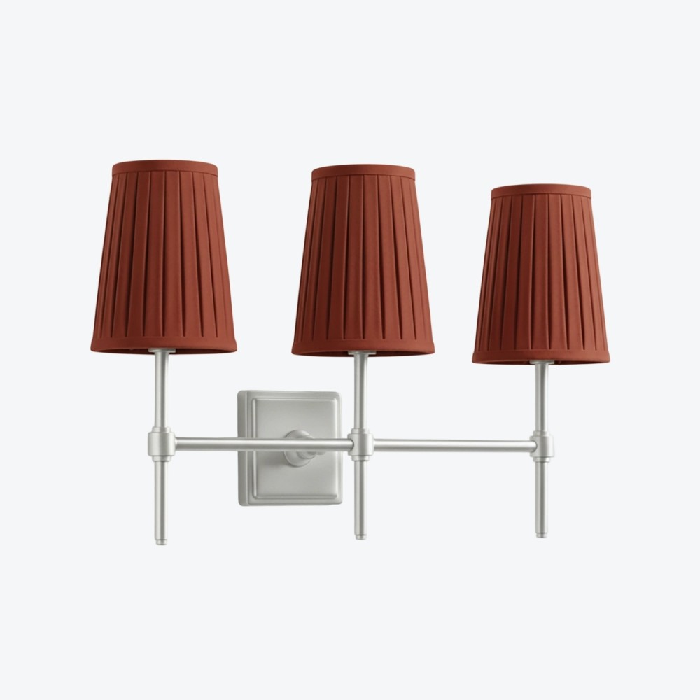 Derlina Witte Linnen Wandlamp – Retro Metalen Verlichtingsarmatuur met Meerdere Hoofden HL1433