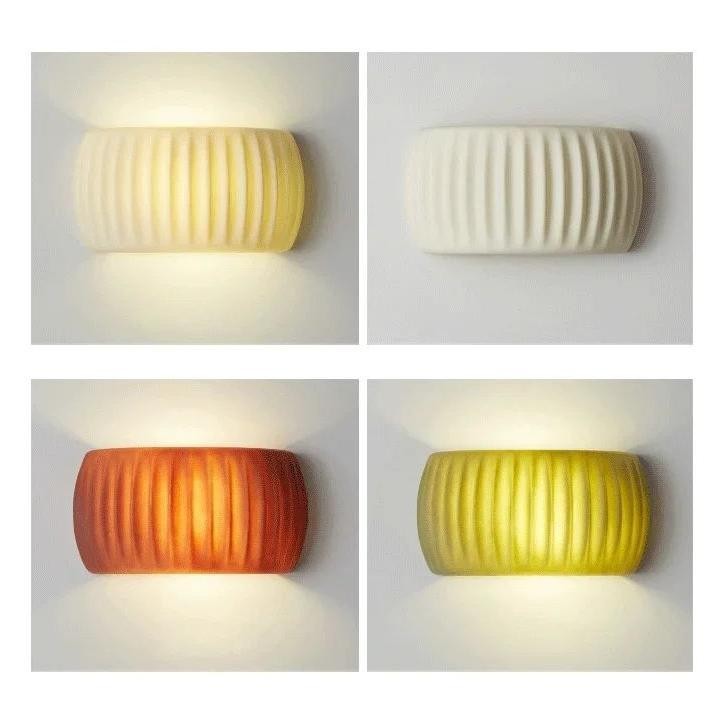 Moderne art deco hars geribbelde wandkandelaar HL225
