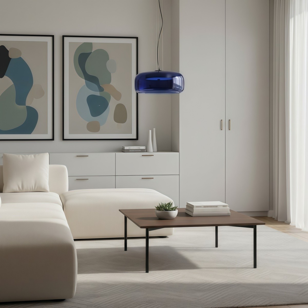 Lunorae ronde glazen hanglamp - moderne sculpturale verlichting voor de woonkamer HL2453
