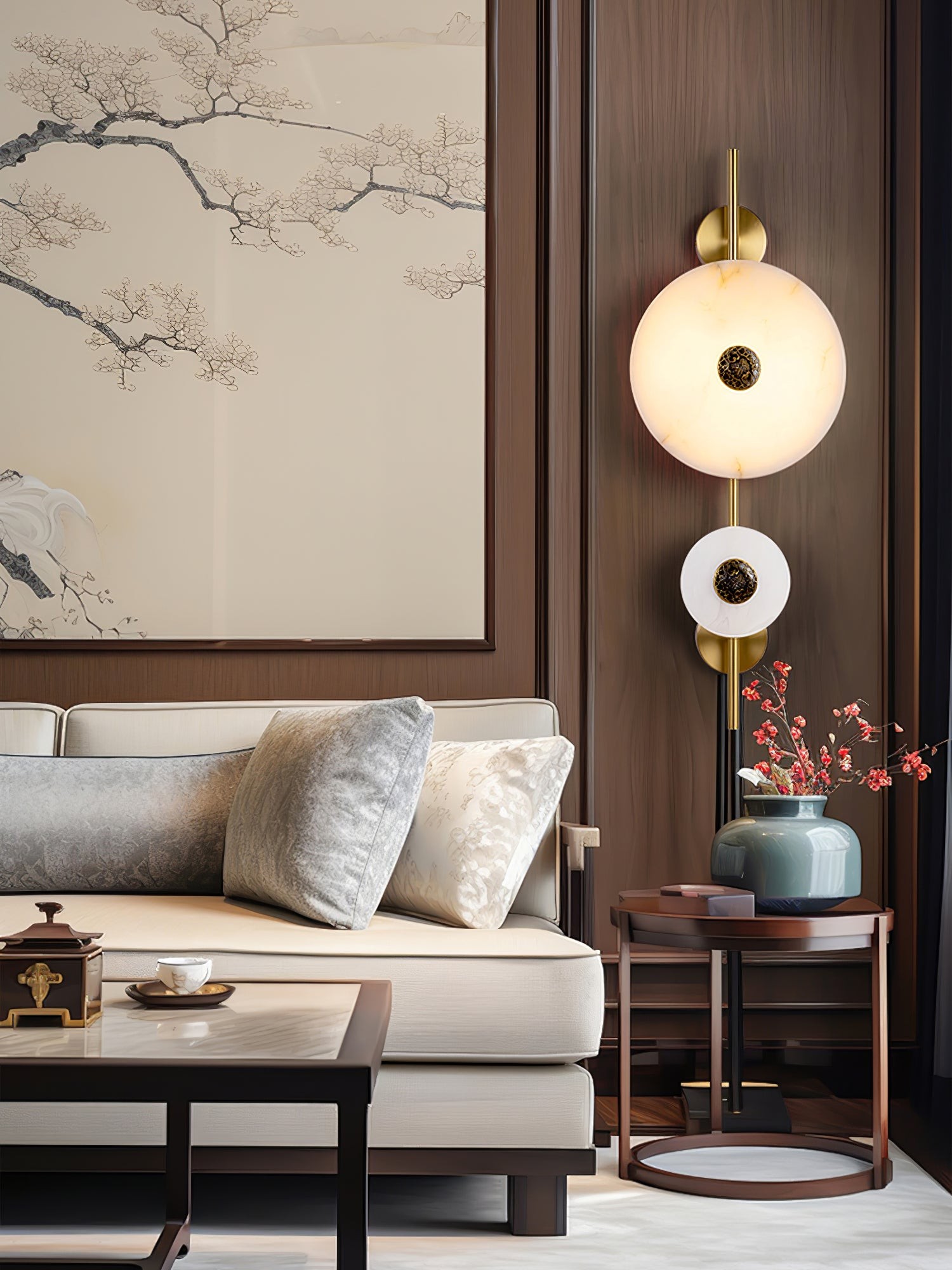 Lichte luxe schijfvormige wandlamp HL346