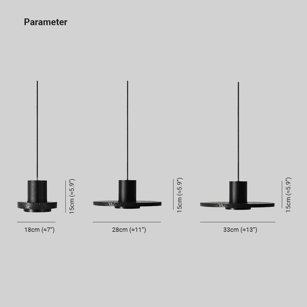 Retro zwarte stenen hanglamp HL929