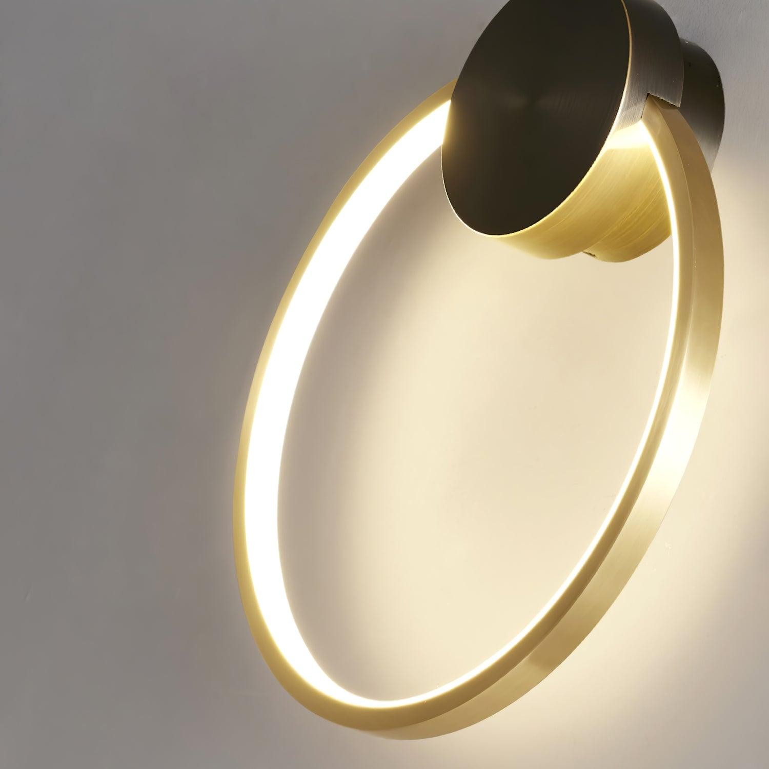 Minimalistische creatieve eenvoudige messing ronde LED-wandlamp HL776