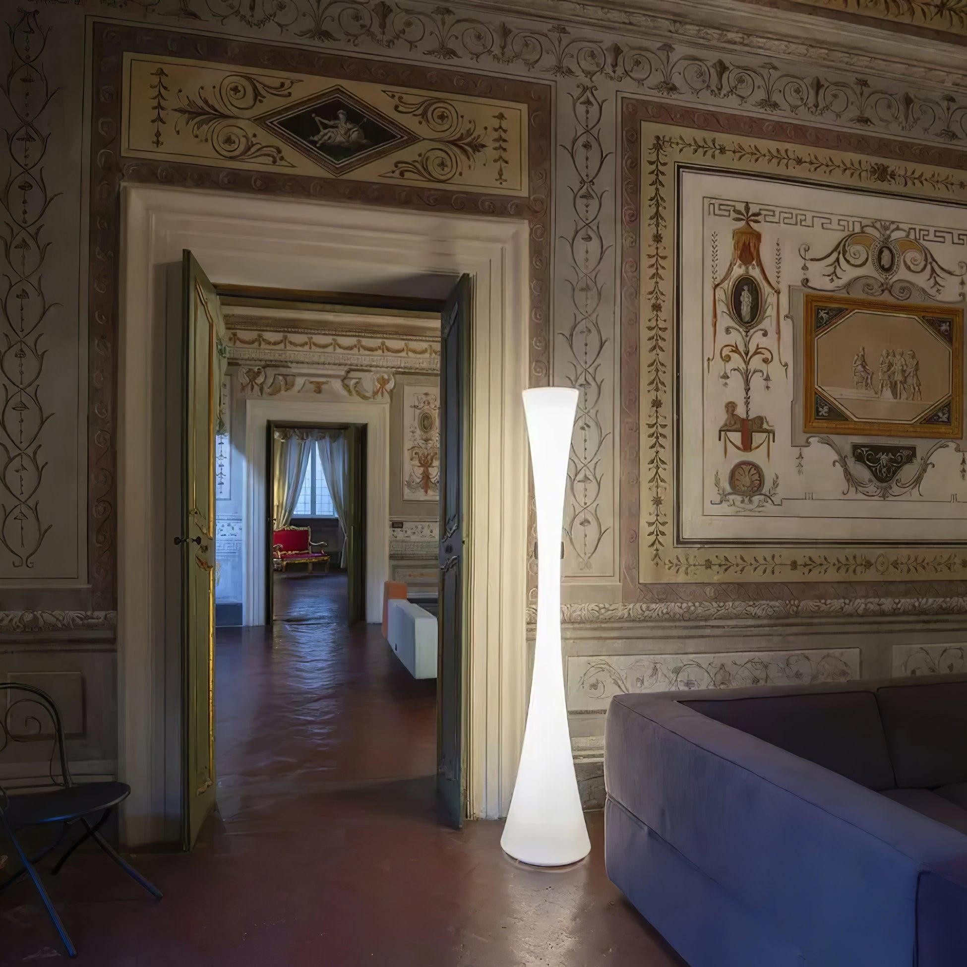 Romantische eenvoudige witte kolomvloerlamp HL997