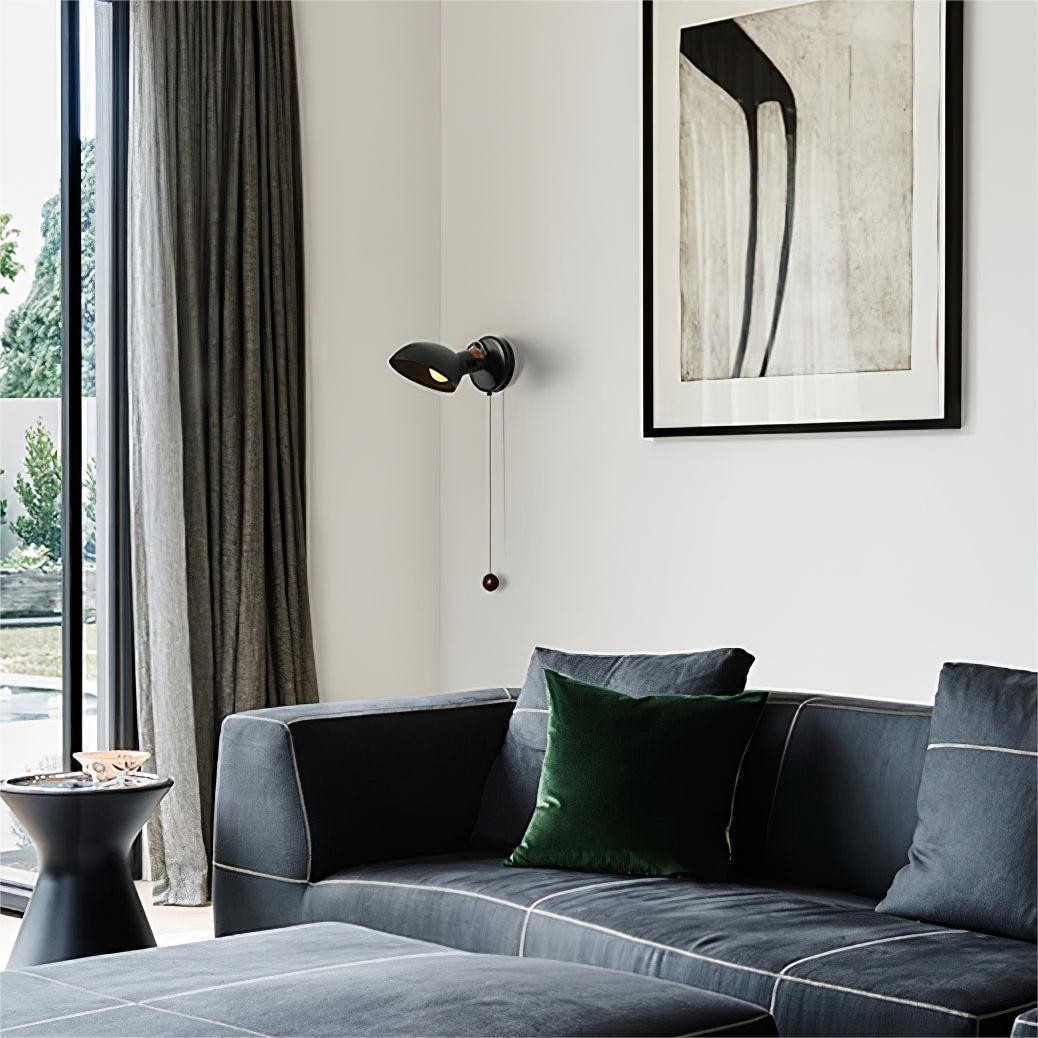 Scandinavische draaibare metalen houten wandlamp HL74