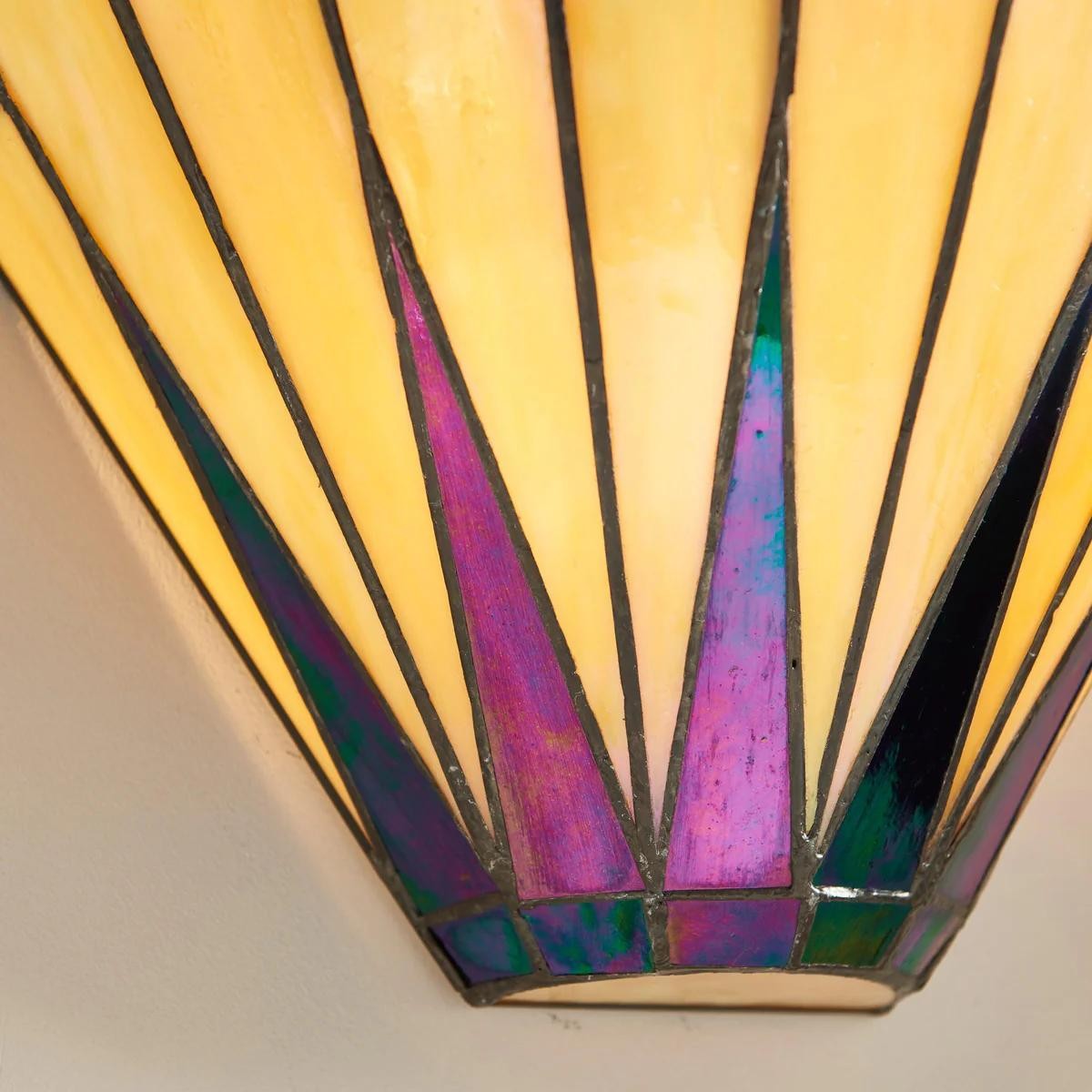 TF Dark Star Art Deco Star Tiffany wandlamp - Geometrische lamp van gebrandschilderd glas voor hal en woonkamer HL2123