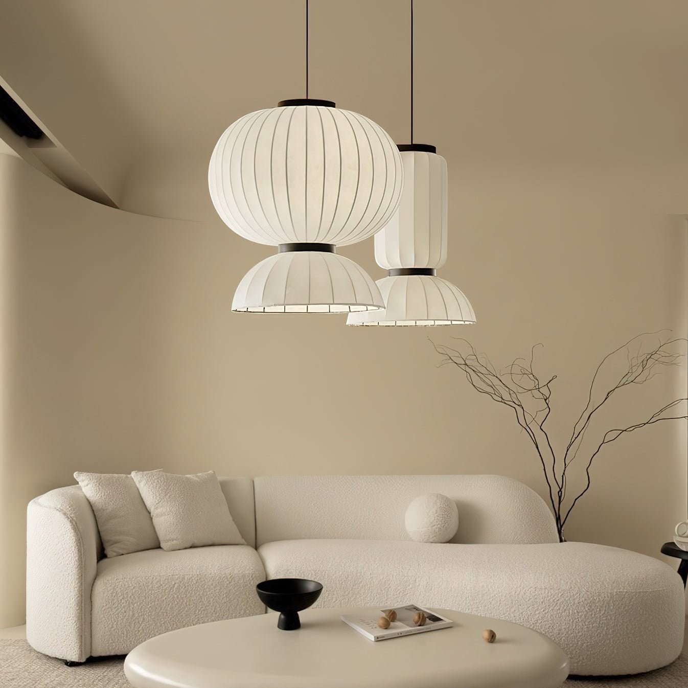 Moerbei Zijden Lantaarn Hanglamp HL680