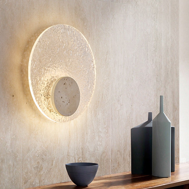 Creatieve wandlamp van glas en travertijn HL1280