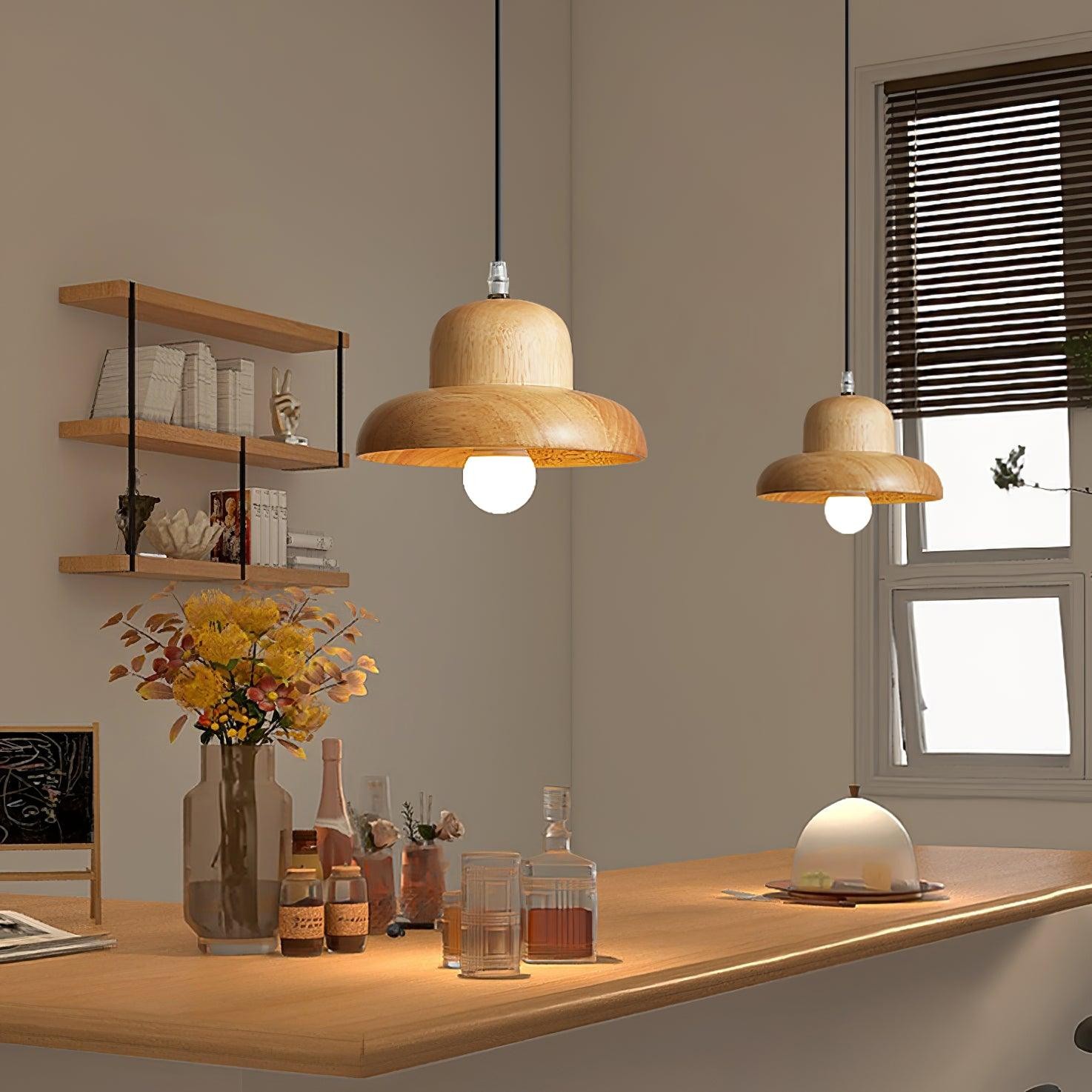 Houten Hoed Hanglamp HL919