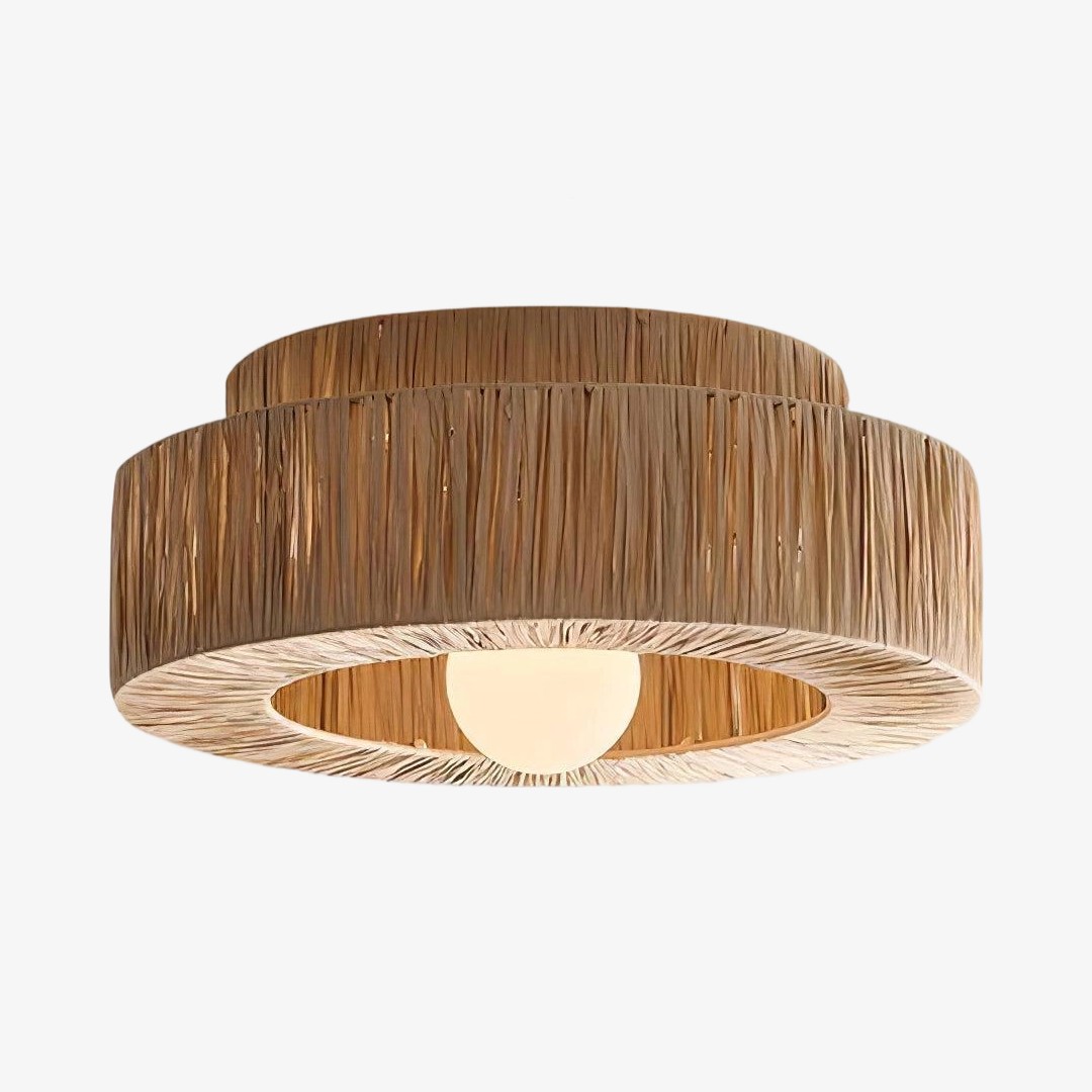 Welanery Minimalistische Rustieke Natuurlijk Geweven Plafondlamp - Duurzame Lamp voor Keuken of Hal HL2543