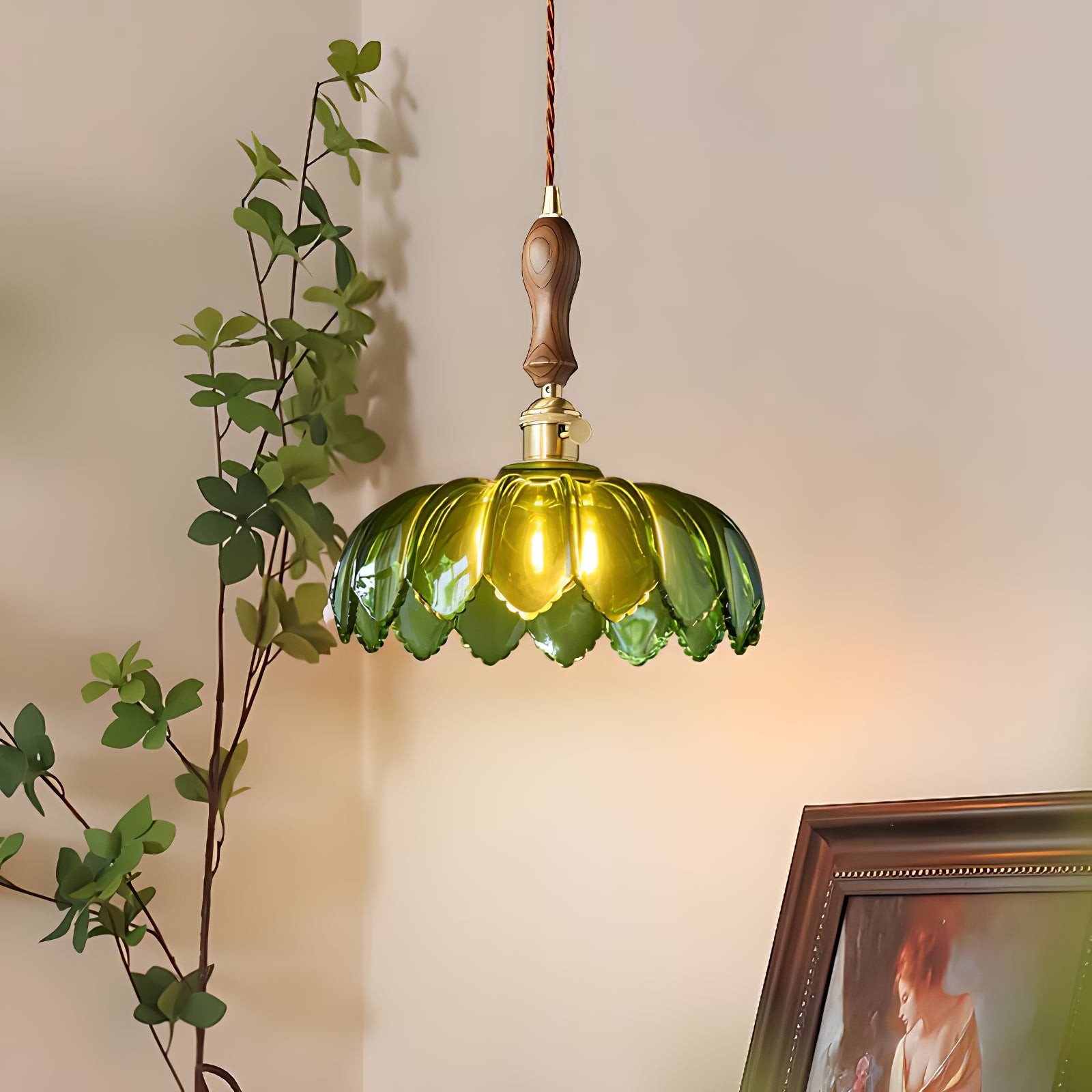 Retro Petal Groene Hanglamp HL600