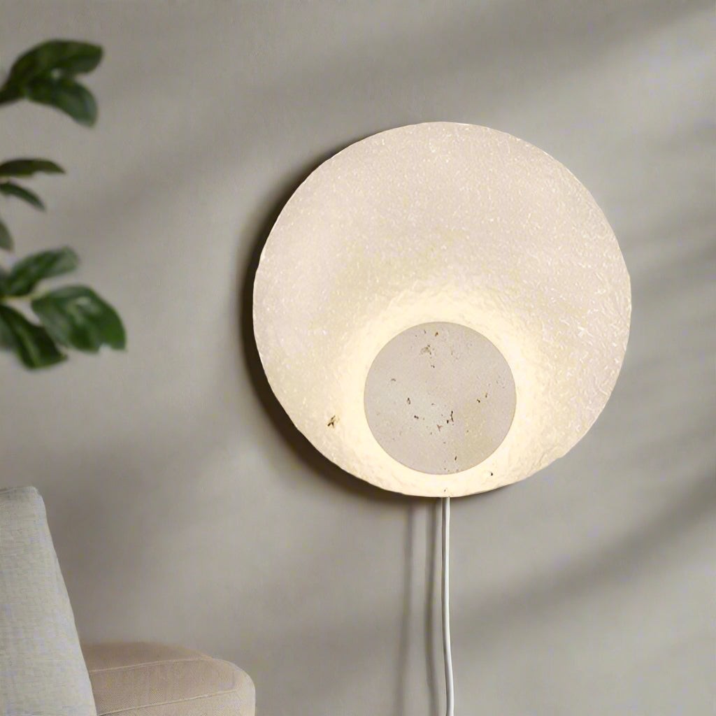 Creatieve wandlamp van glas en travertijn HL1280