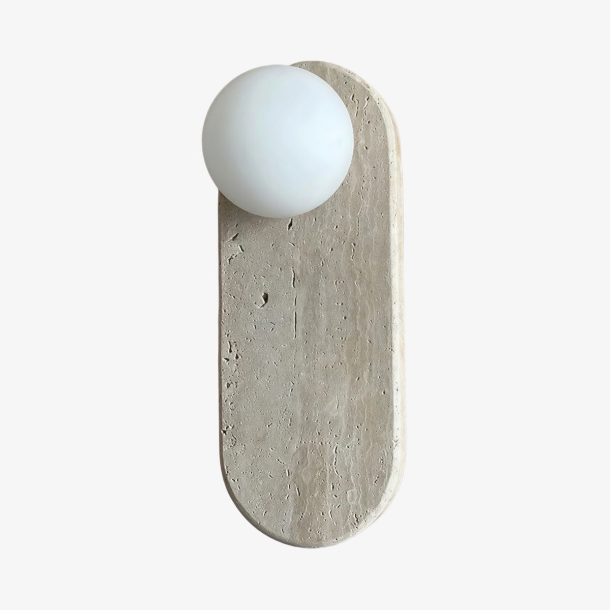 Vinbrea stenen wandlamp met organische textuur - accentverlichting in mid-century stijl voor slaapkamer en hal HL2545