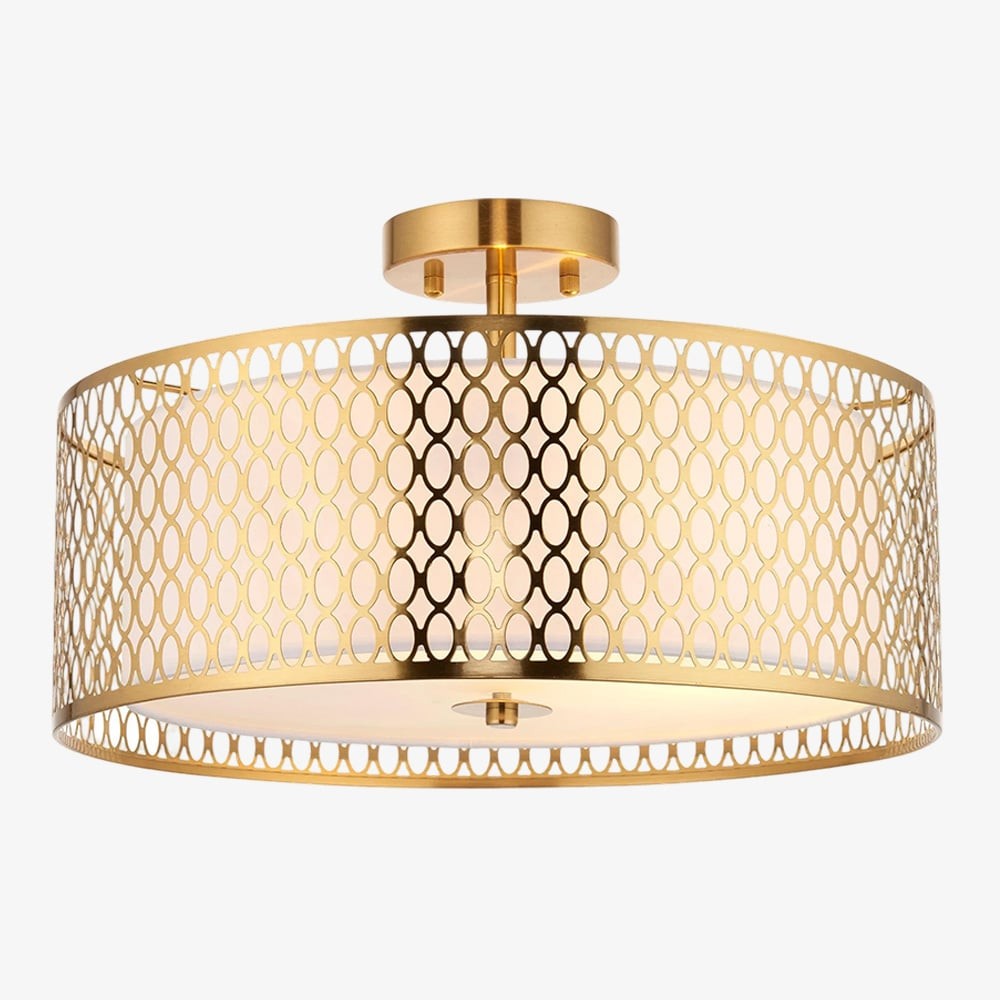 Liorin Moderne plafondlamp met 3 lichtpunten in mesh-design - dimbaar voor woonkamer HL1825