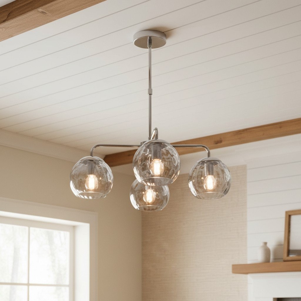 Tracian Glass Mid-Century Modern Globe Hanglamp voor de Eetkamer HL2041