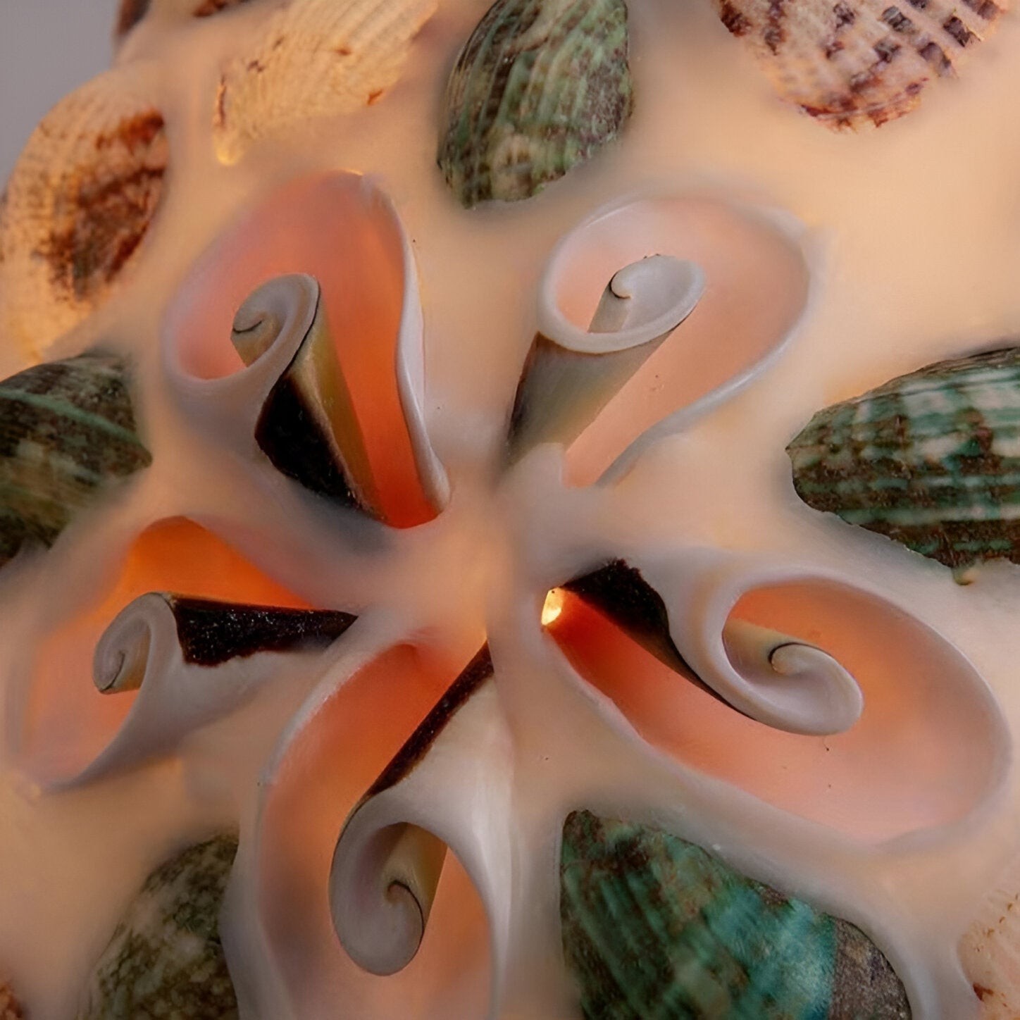 Retro kleurrijke natuurlijke schelp handgemaakte messing hanglamp HL1279