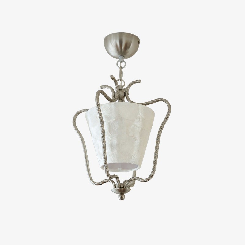 Lunavera Mid-Century Capiz Shell Drum Plafondlamp voor Balkon en Hal HL3528