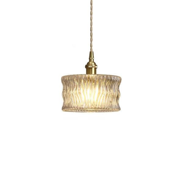 Antiek helder geribbeld glas Slaapkamer keuken hanglamp HL48
