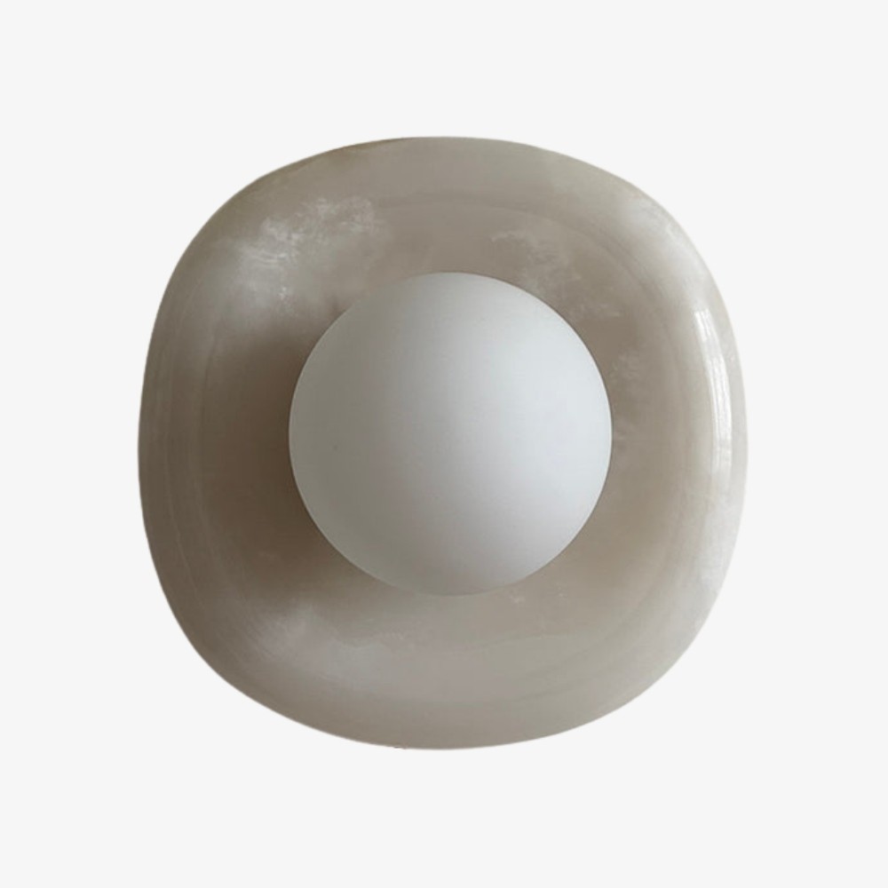 Oria moderne vierkante of ronde jade wandlamp met albasten kap voor slaapkamer of badkamer (HL2552)