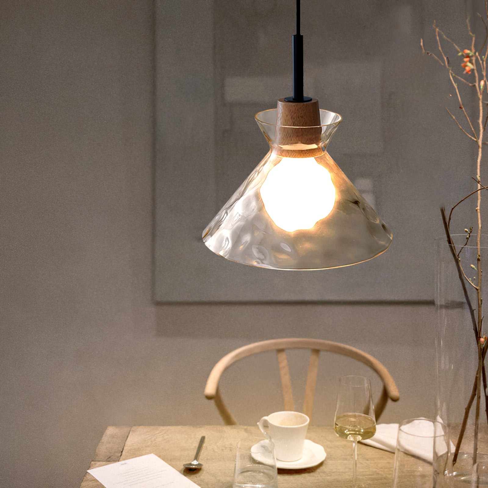 Moderne Water Ripple Transparante Glazen Hanglamp HL798