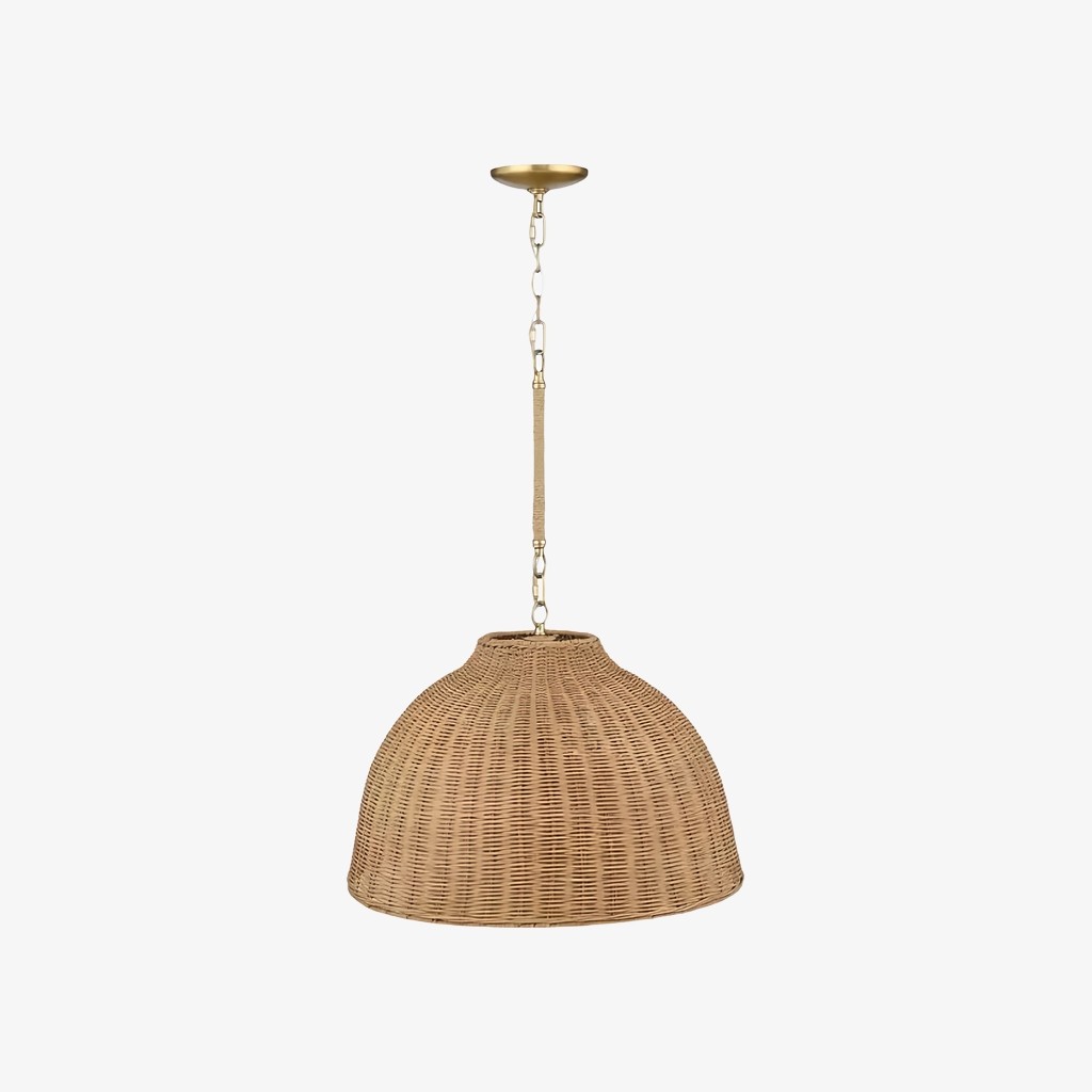 Welanery Dome hanglamp - Moderne lamp met rotan kap voor de eetkamer HL2546