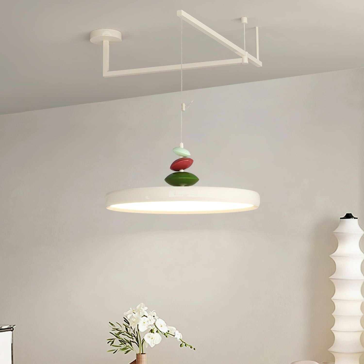 Hanglamp met zwenkarm van steen HL906