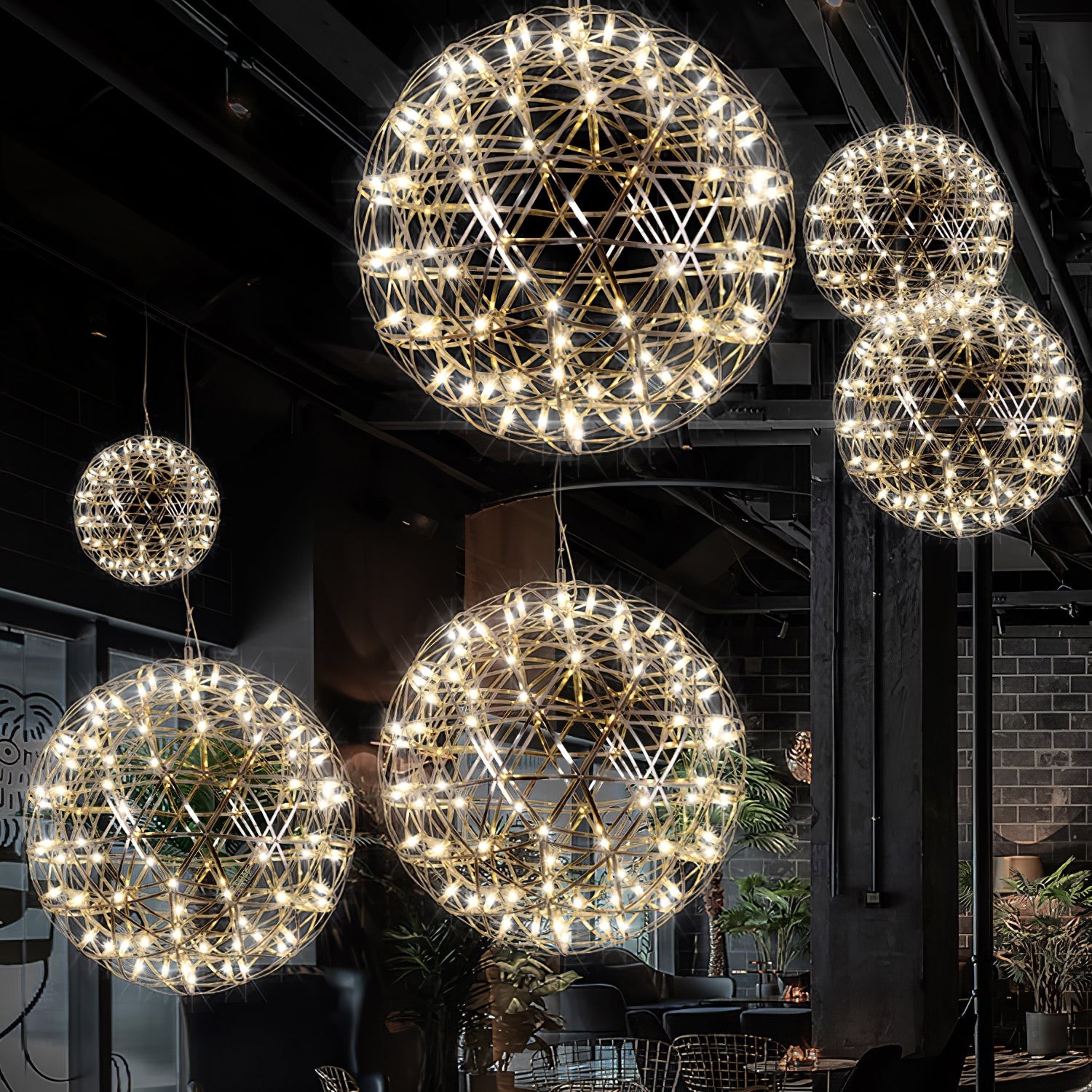 Zilveren Spark Ball hanglamp HL1407
