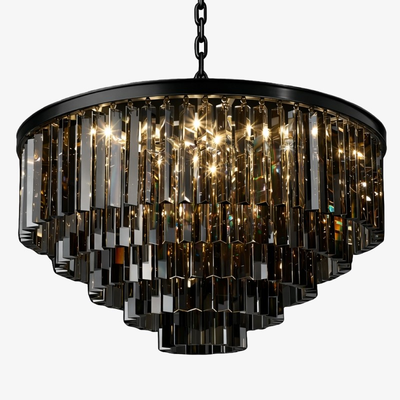 Aurevon Crystal Prism Modern Plafondkroonluchter met Metalen Frame voor Thuis en Hotel HL2298