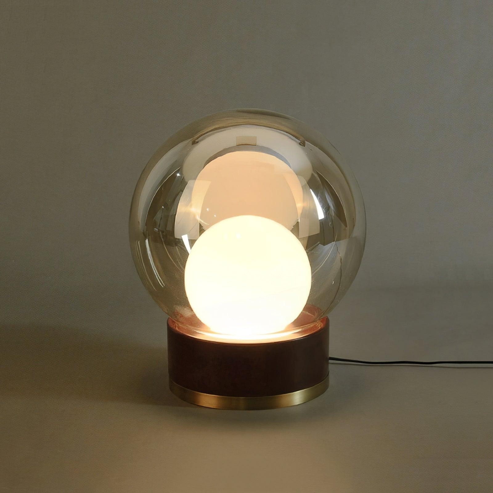 Eenvoudige creatieve houten bol tafellamp HL779