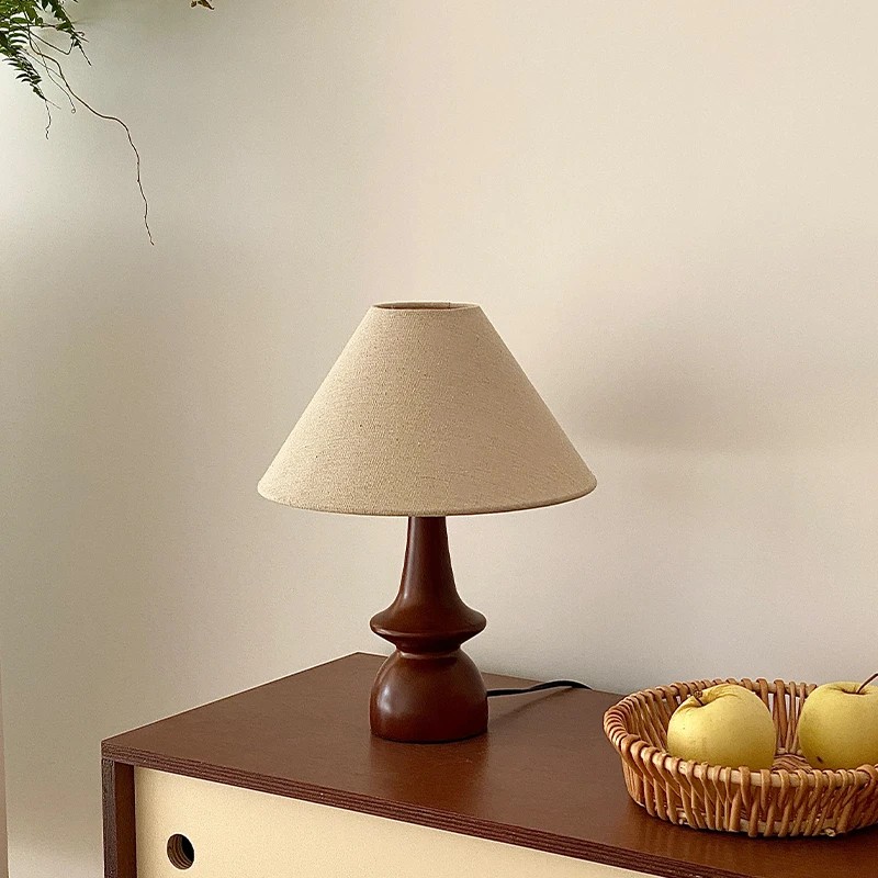 Olivia Vintage Massief Houten Tafellamp HL1259