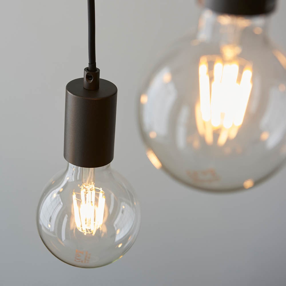 Vornix 6-lichts lineaire hanglamp - Modern industrieel armatuur met houten balk voor keukeneiland en eetkamer HL2049