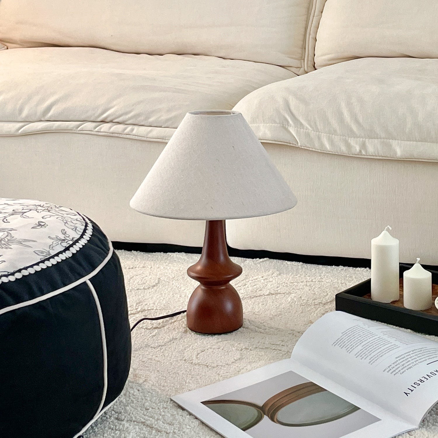 Olivia Vintage Massief Houten Tafellamp HL1259