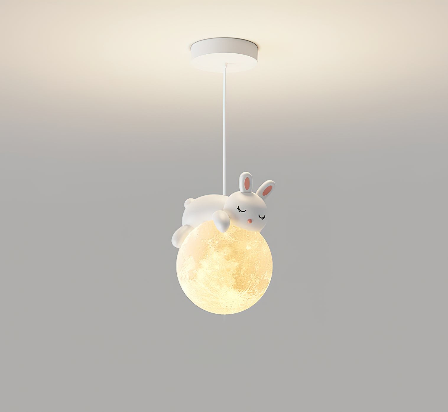 Crèmekleurige hanglamp met dierenmotief HL1189
