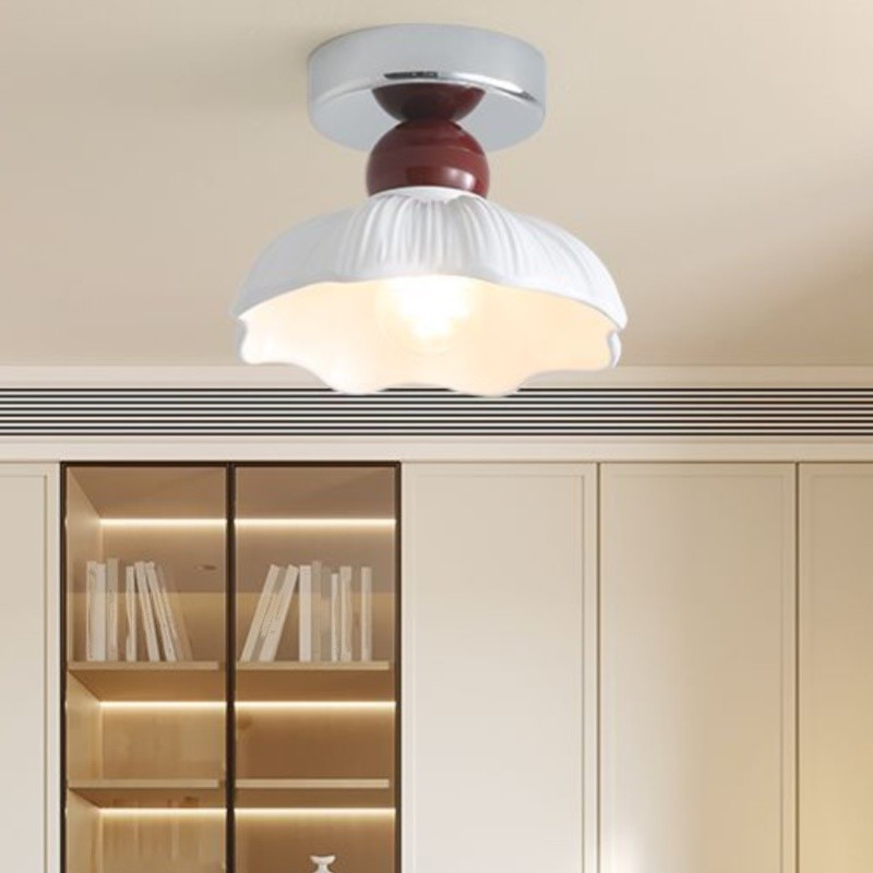 Nordic Retro Bloemblaadje Crème Plafondlamp HL229