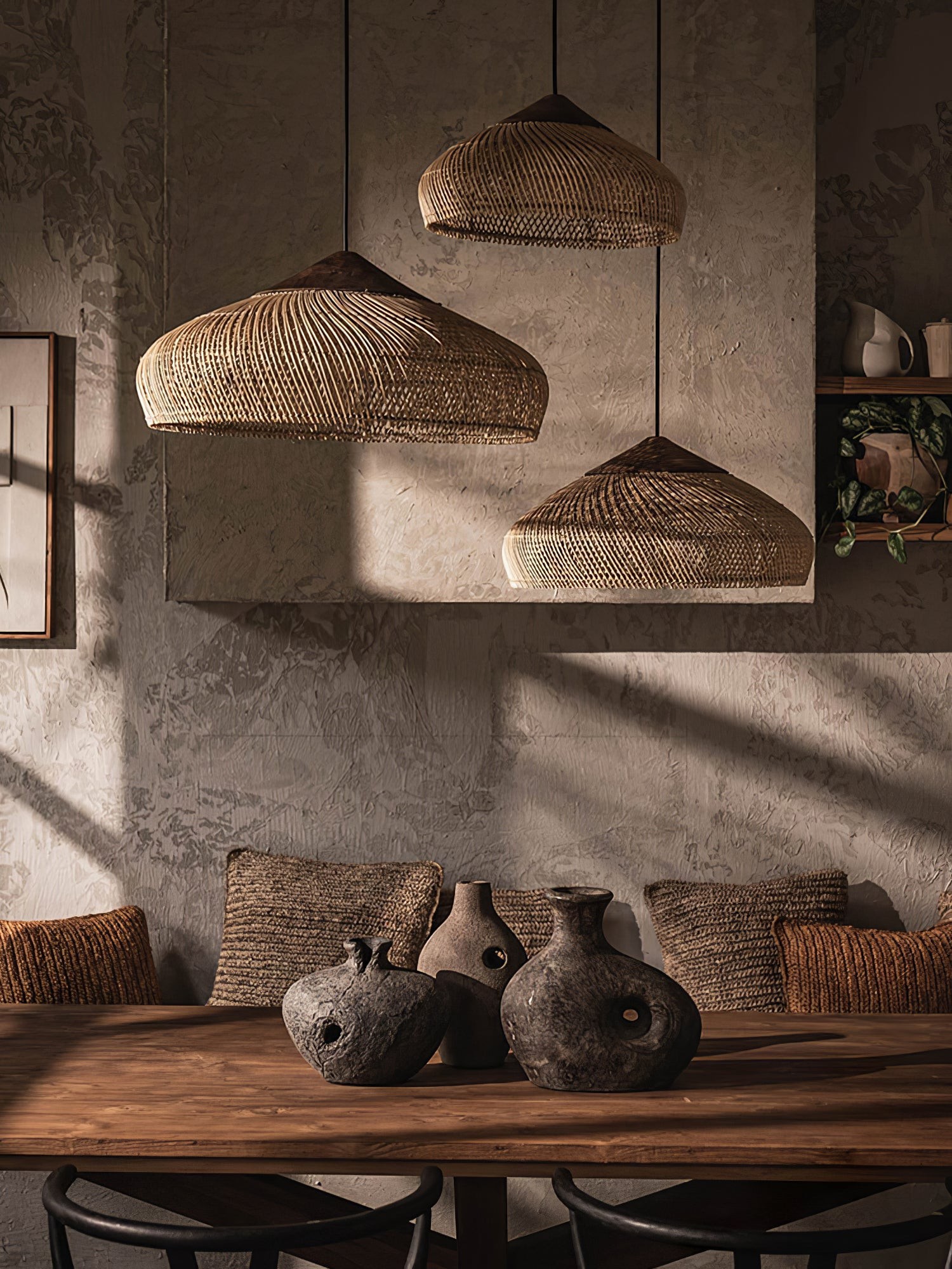 Harp gevlochten rotan hanglamp HL1402