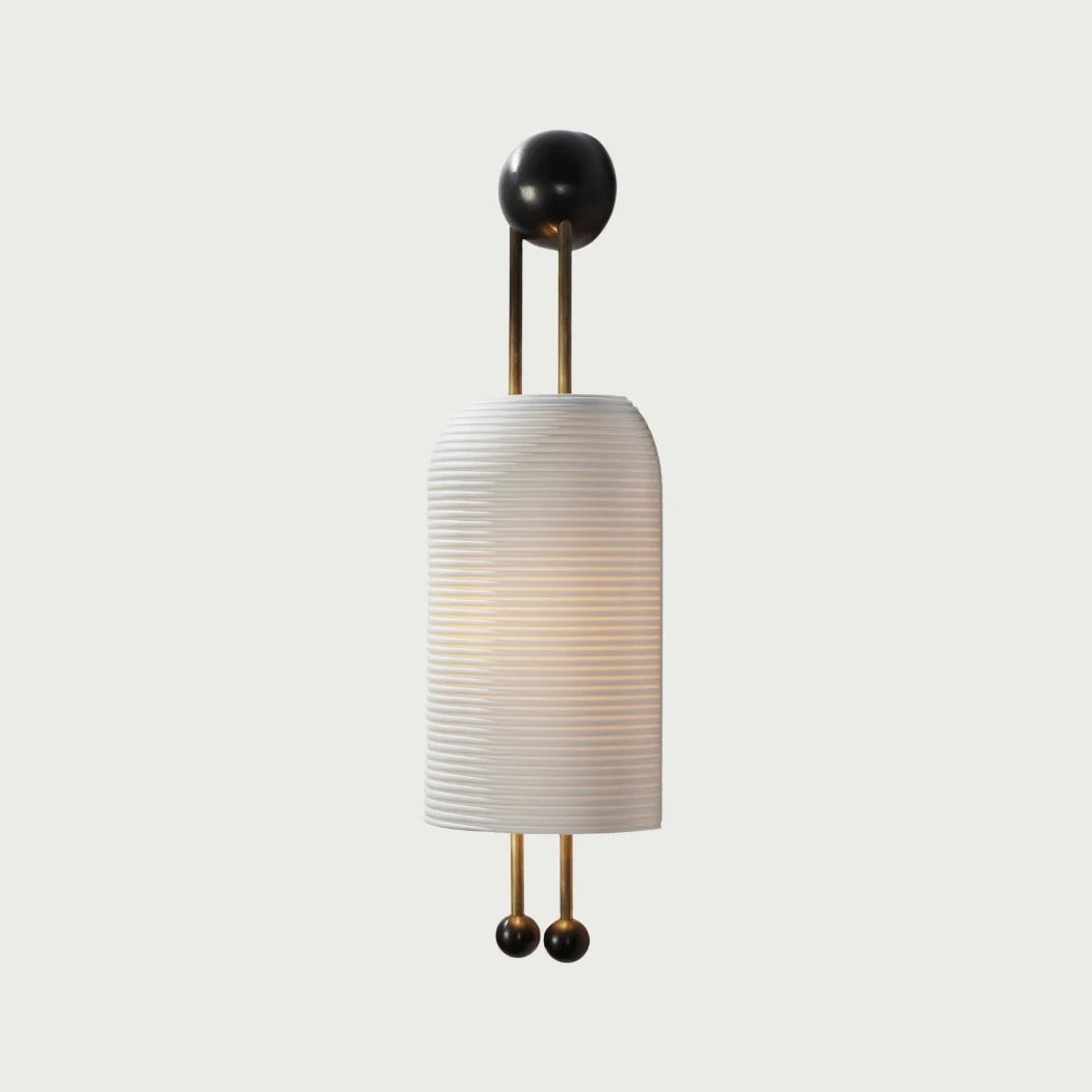 Wandlamp met glazen lantaarn HL3031