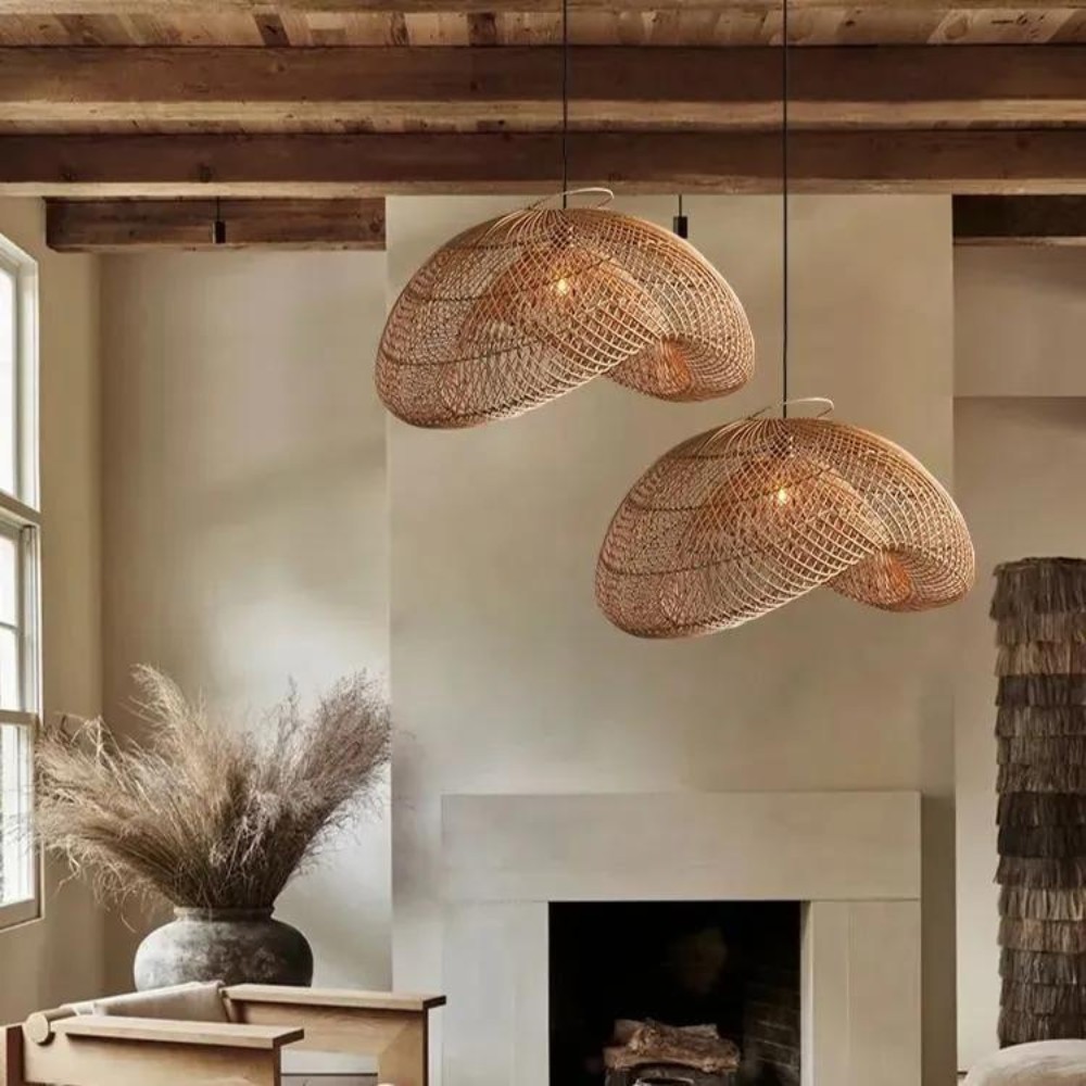 De verleidelijke rotan-essentie van de Wabi-Sabi hanglamp HL3385