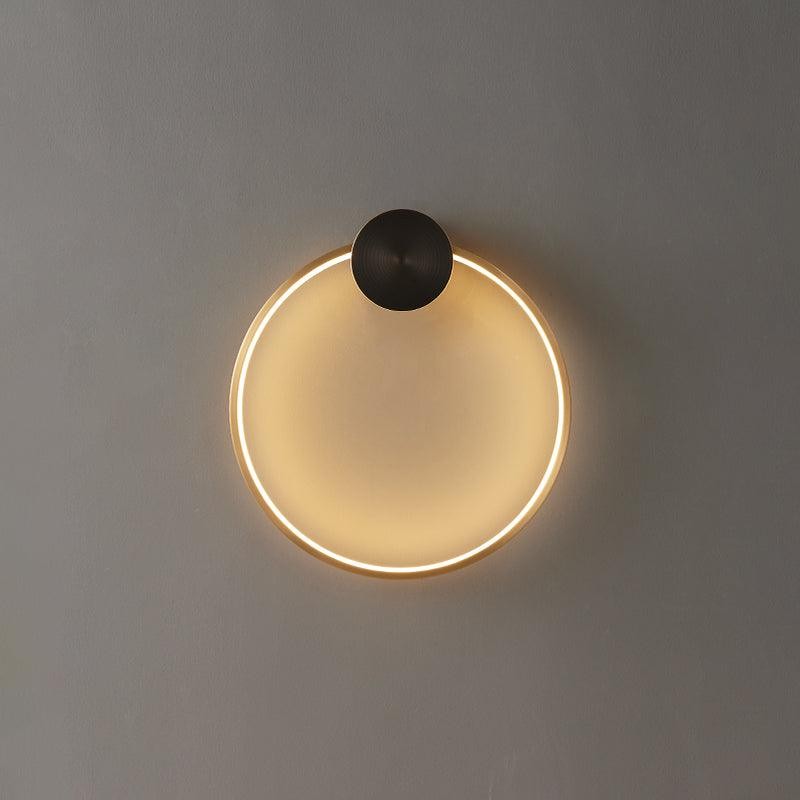 Minimalistische creatieve eenvoudige messing ronde LED-wandlamp HL776