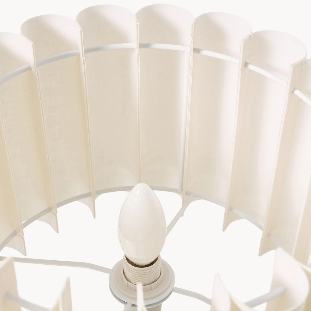 Velura tafellamp - Beige linnen kap in lichtbeige HL2269