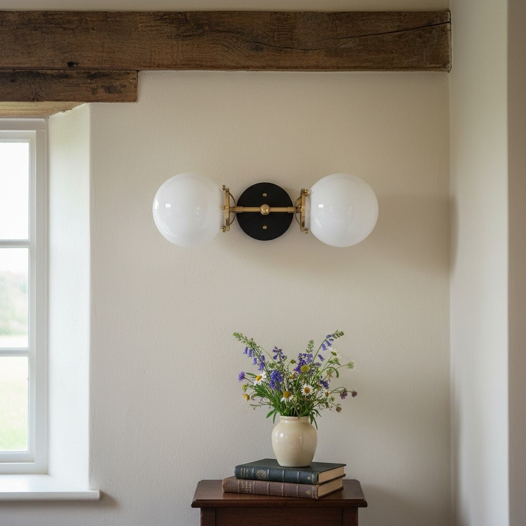 Lumio Globe Art Deco Badkamerlamp - Opaal Globe Badkamerlamp HL1682