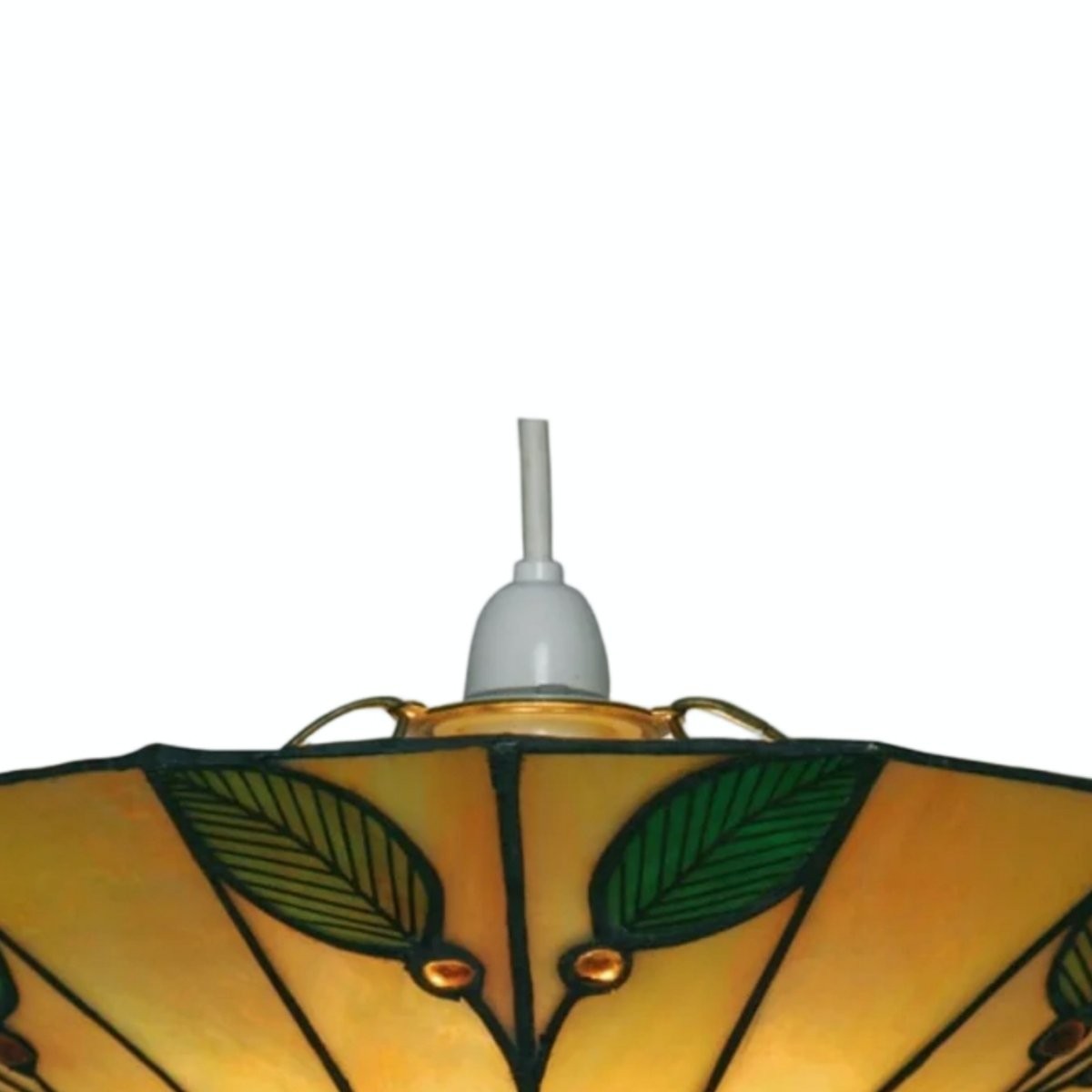 TF Harken Tiffany-stijl hanglampkap met bladmotief, gebrandschilderd glas, voor woonkamer en slaapkamer HL2024