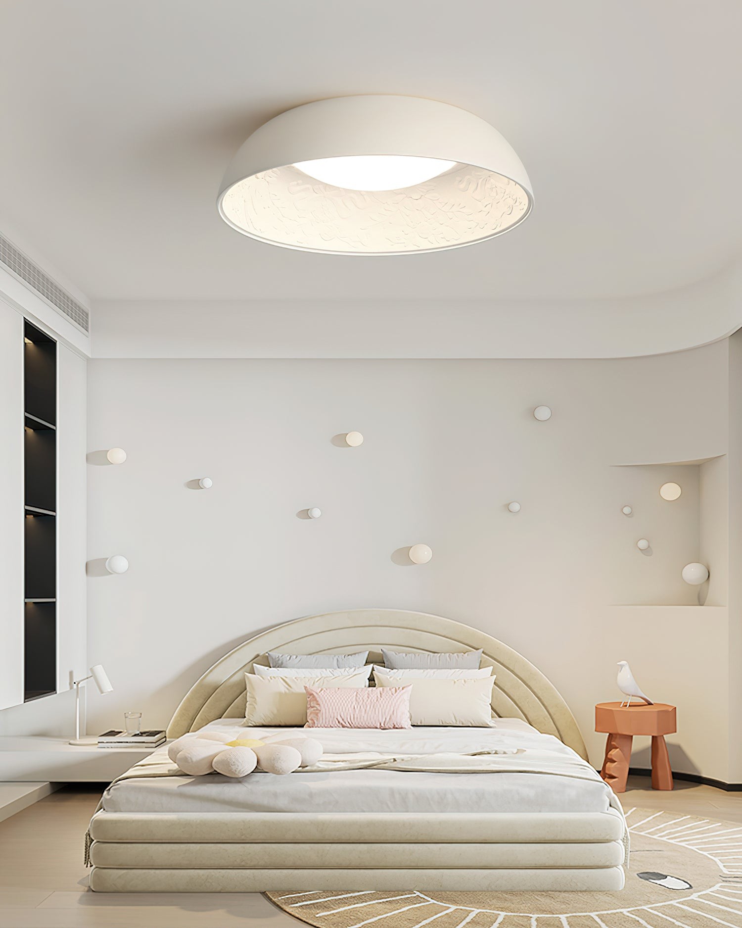 Franse romantische gesneden ronde LED plafondlamp HL617