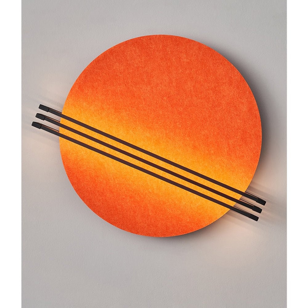 Abstracte wandlamp met zonsopgangmotief van vilt HL2934