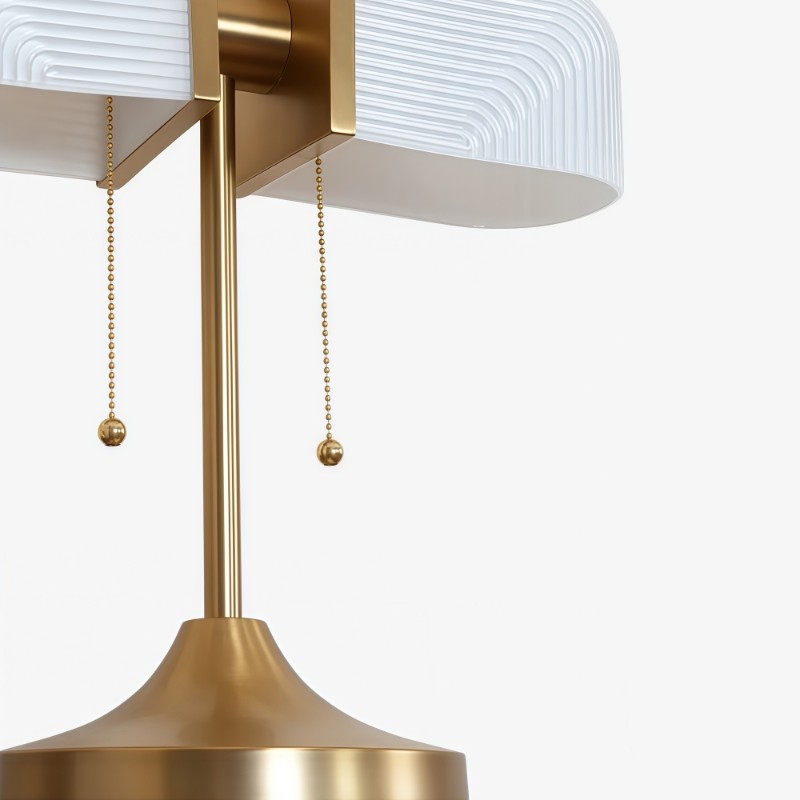 Aurebron Tafellamp met geribbeld glas - Moderne decoratieve tafellamp met metalen voet voor de woonkamer HL2486