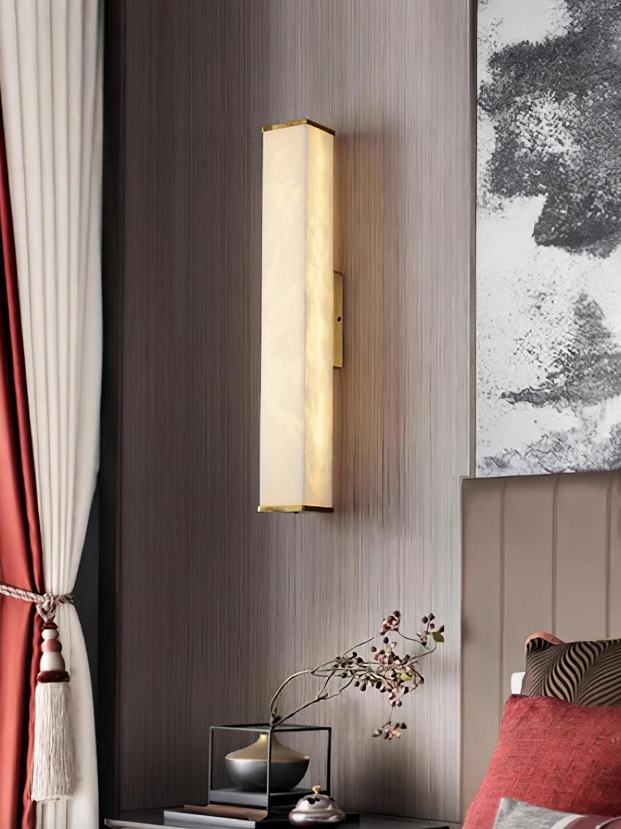 Kubusvormige albasten wandlamp HL2951